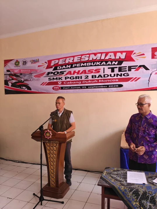 Sambutan dalam rangkaian peresmian POS AHASS TEFA.
